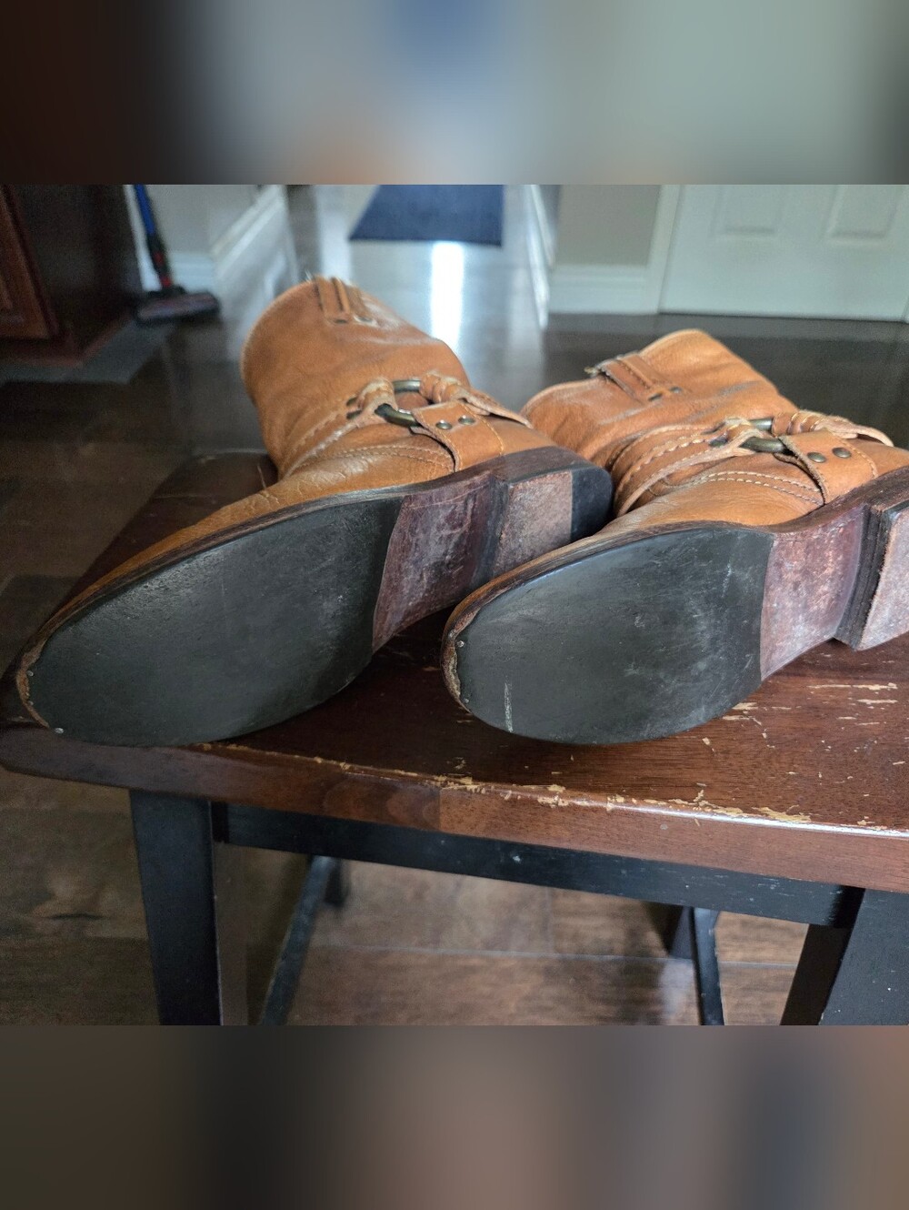 Frye Maxine Trapunto Shortie Boots – Distressed Leather – Size 6.5 - Picture 12 of 12